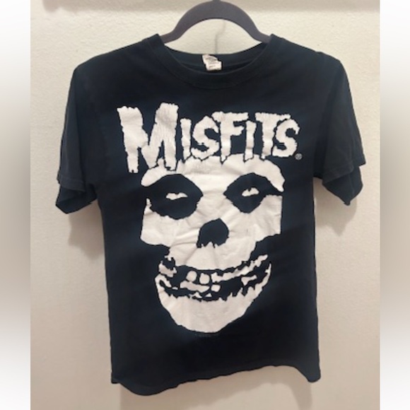 MISFITS Vintage 90s Y2K T Shirt Punk Band Tee Skull Graphic Black & White - Picture 1 of 6